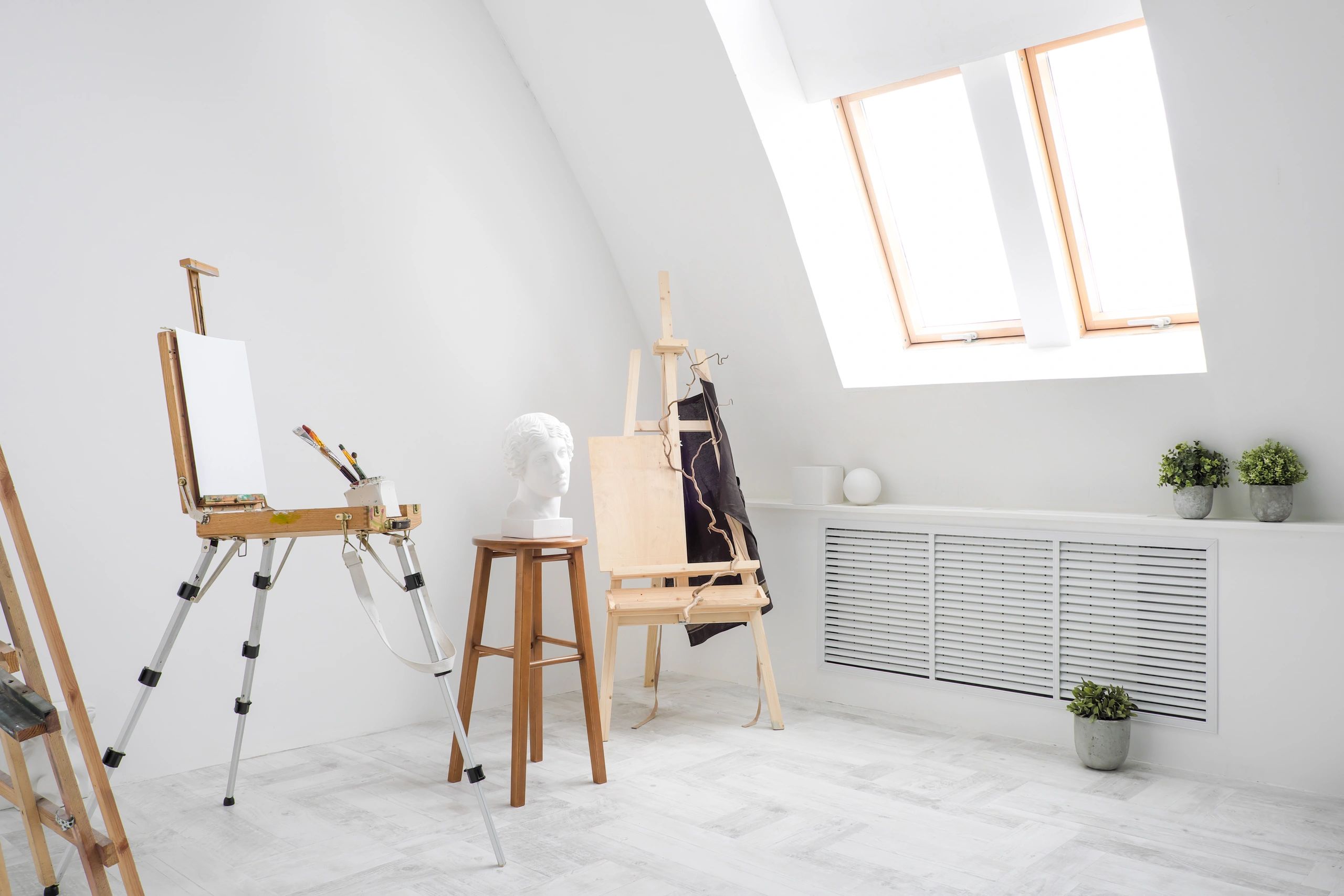 minimalist contemporary art studio